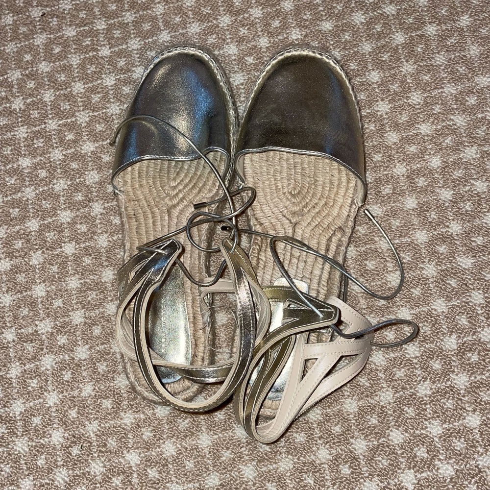 Zara gold platform espadrilles